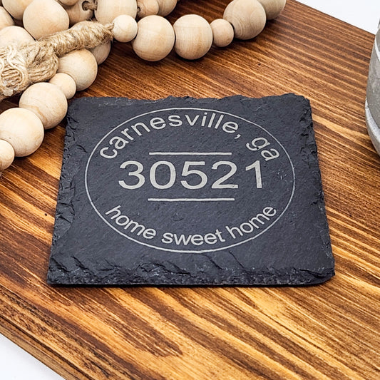 Personalized 4" Slate Coaster – Hometown Pride Edition