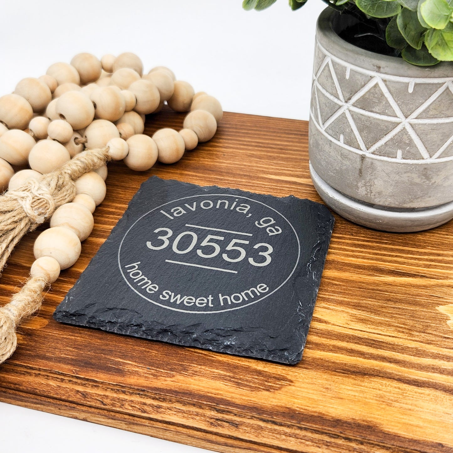 Personalized 4" Slate Coaster – Hometown Pride Edition