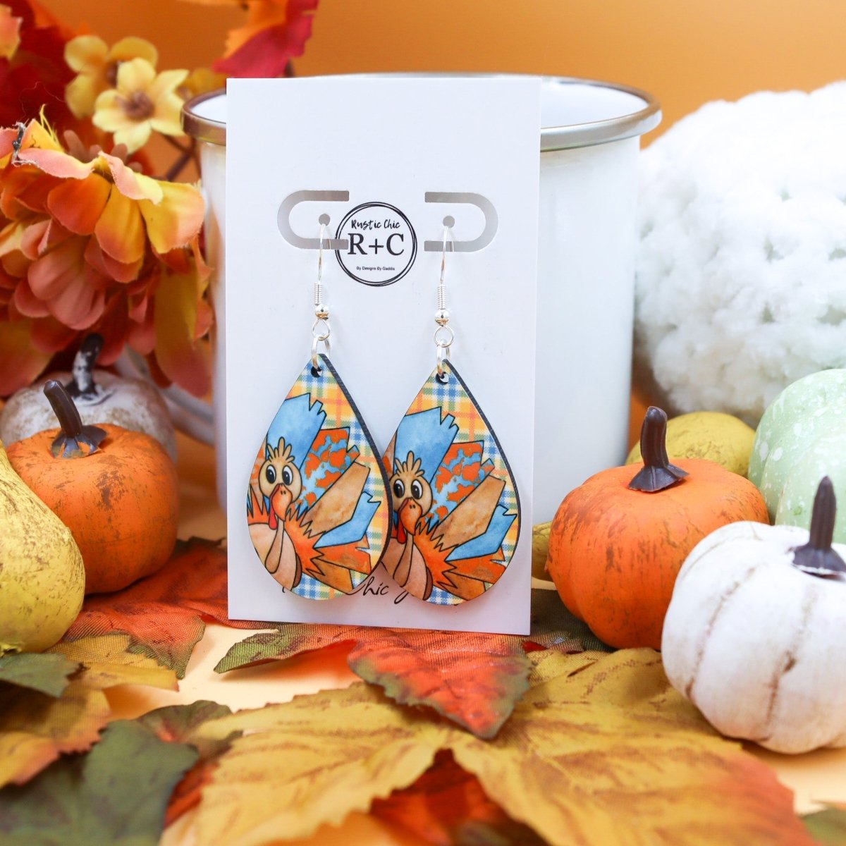 Rustic Chic by Designs By GaddisThanksgiving Turkey Teardrop Earrings