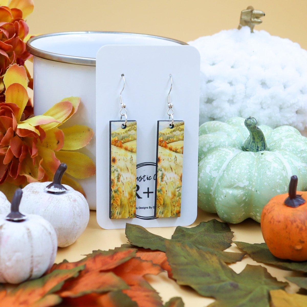 Rustic Chic by Designs By GaddisWatercolor Fall Meadow Bar Earrings