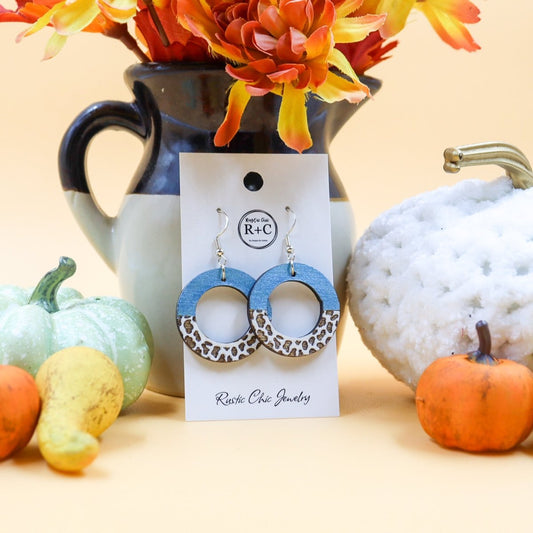 Rustic Chic by Designs By GaddisCow Print Open Circle Drop Earrings