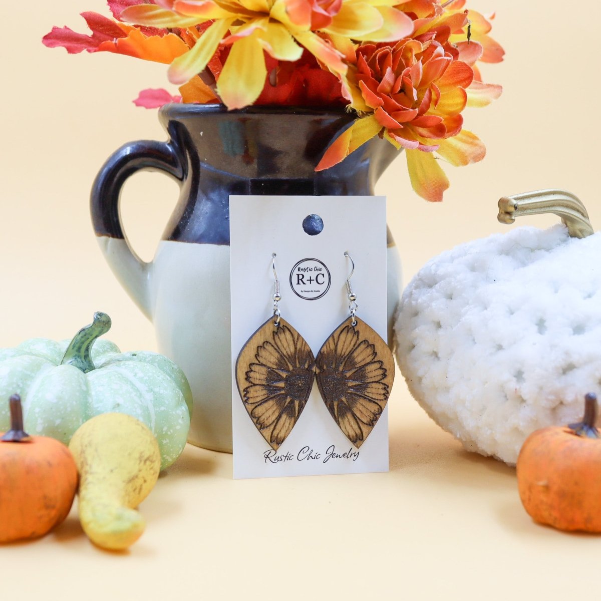 Rustic Chic by Designs By GaddisSunflower Teardrop Earrings