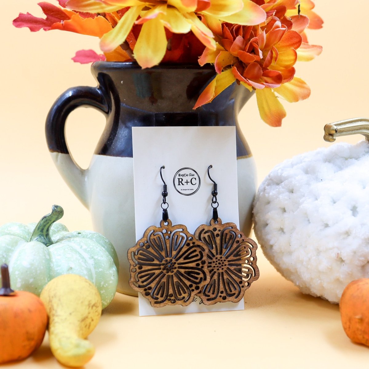 Rustic Chic by Designs By GaddisOversized Floral Drop Earrings