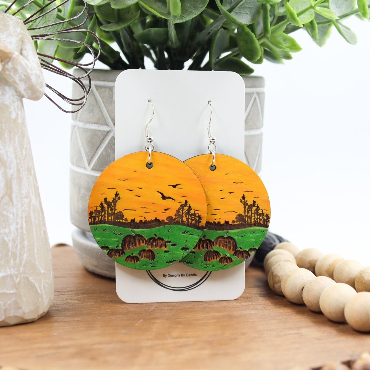 Rustic Chic by Designs By GaddisOversized Pumpkin Field Dangle Earrings