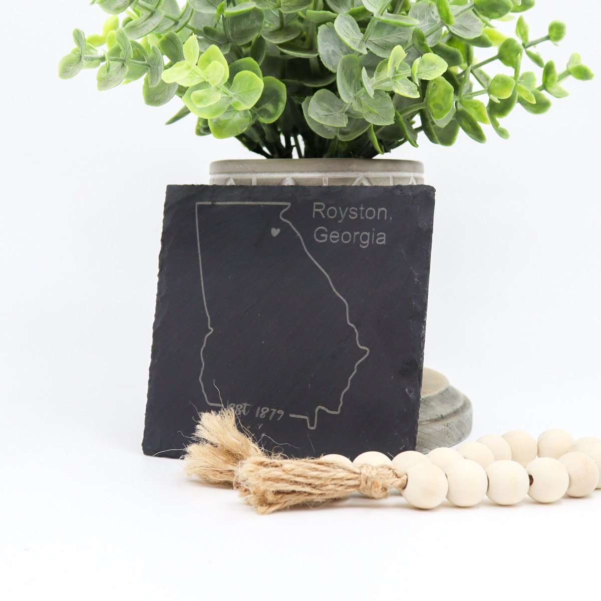 Rustic Chic by Designs By GaddisPersonalized Hometown Slate Coaster