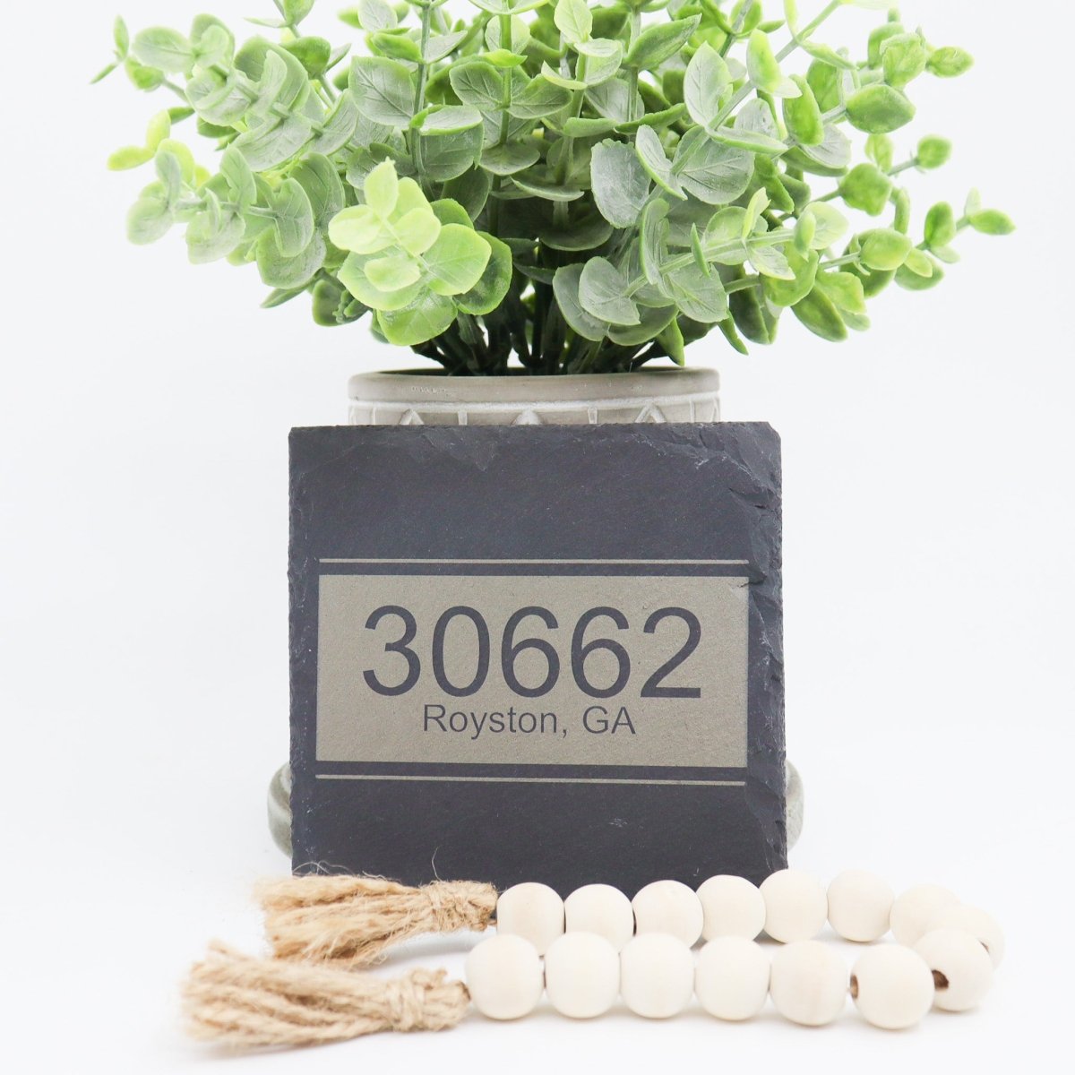 Rustic Chic by Designs By GaddisPersonalized Hometown Slate Coaster