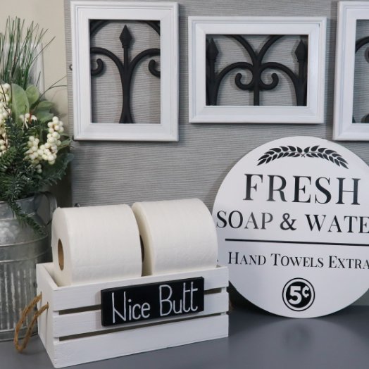Bathroom Storage Thrift Flip - Rustic Chic by Designs By Gaddis