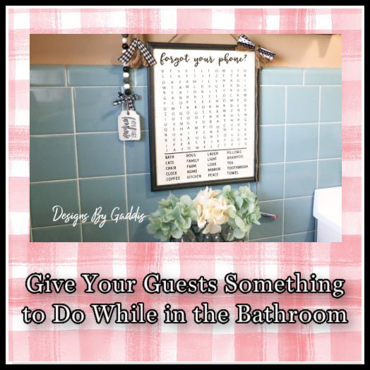 Word Search Farmhouse Bathroom Sign Tutorial - Rustic Chic by Designs By Gaddis