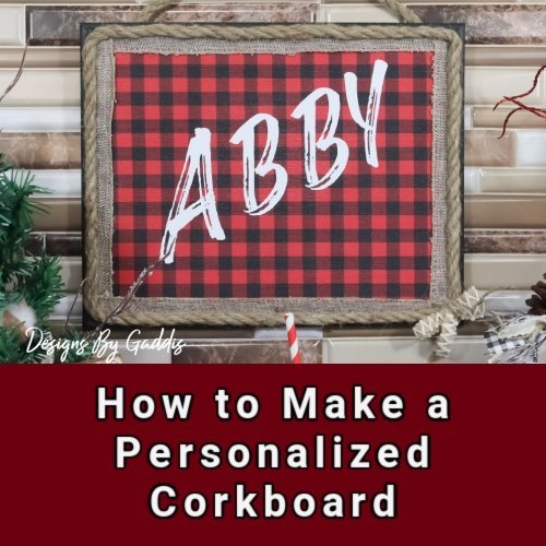 How to Make a Personalized Buffalo Print Cork Board Using a Dollar Tree Frame - Rustic Chic by Designs By Gaddis