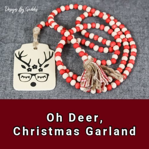 Oh Deer, Wood Bead Christmas Garland | Farmhouse Christmas Garland - Rustic Chic by Designs By Gaddis