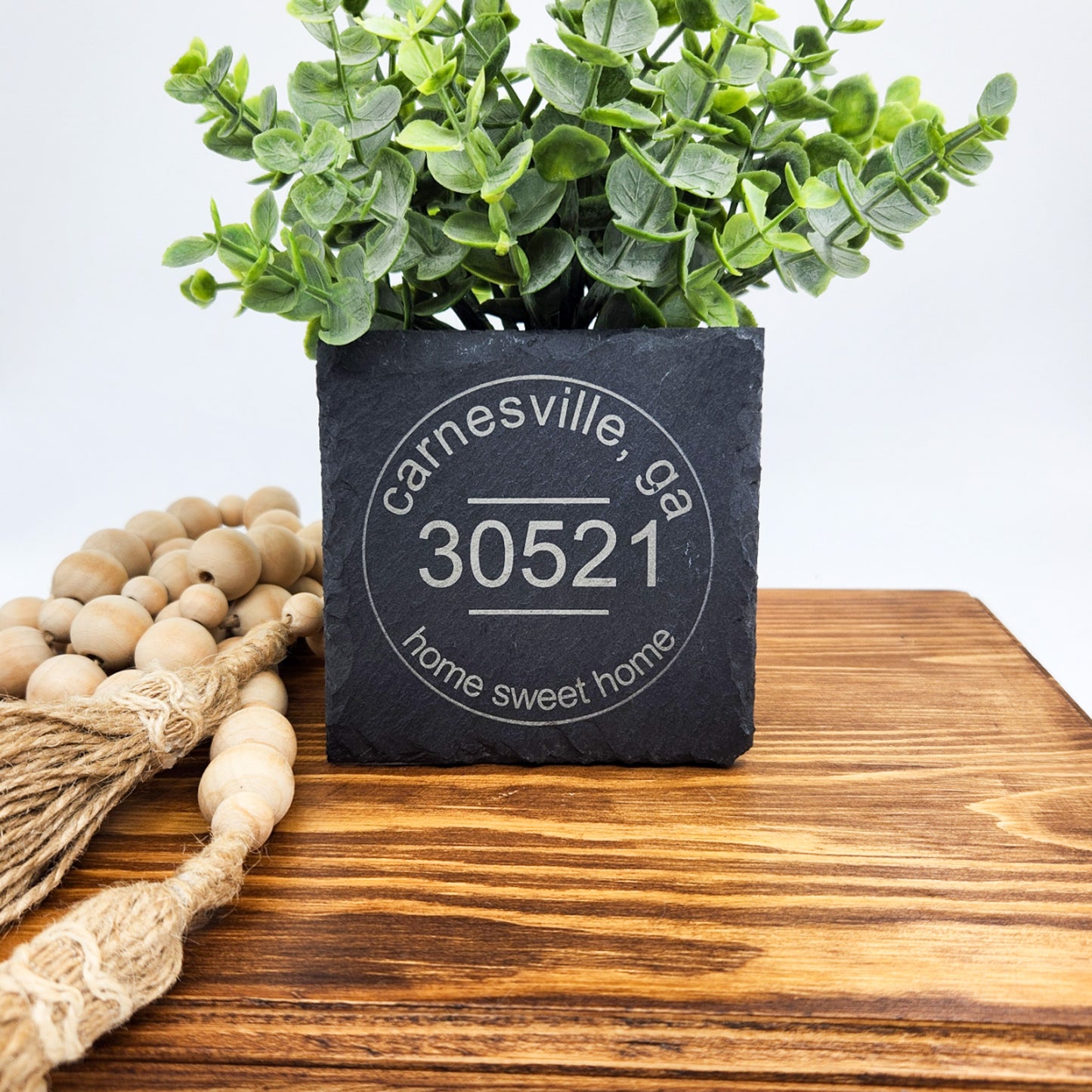 Personalized 4" Slate Coaster – Hometown Pride Edition