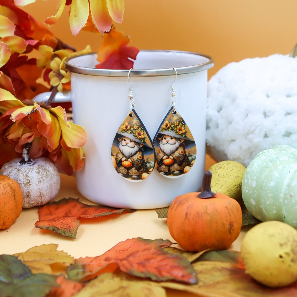 Rustic Chic by Designs By GaddisFall Gnome Teardrop Earrings