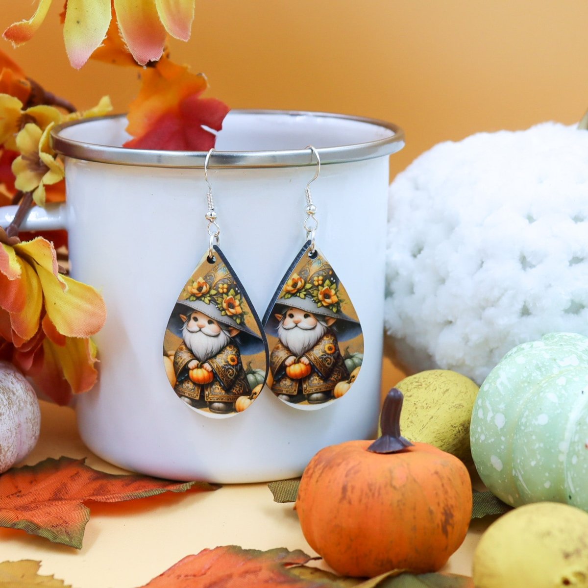 Rustic Chic by Designs By GaddisFall Gnome Teardrop Earrings