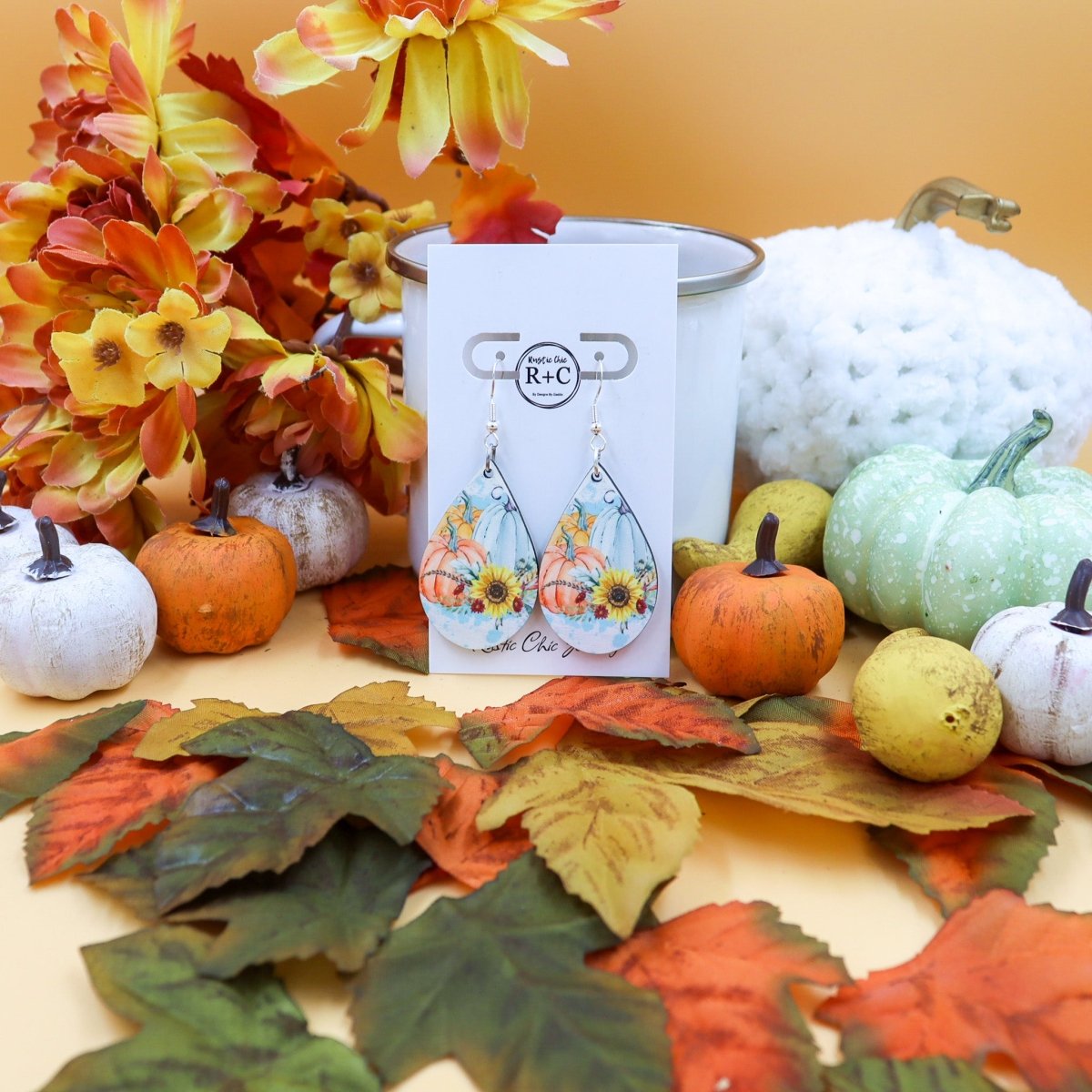 Rustic Chic by Designs By GaddisFall Pumpkin Teardrop Earrings