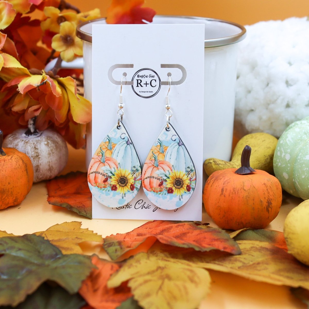Rustic Chic by Designs By GaddisFall Pumpkin Teardrop Earrings