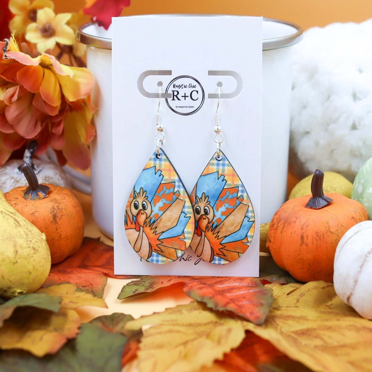 Rustic Chic by Designs By GaddisThanksgiving Turkey Teardrop Earrings