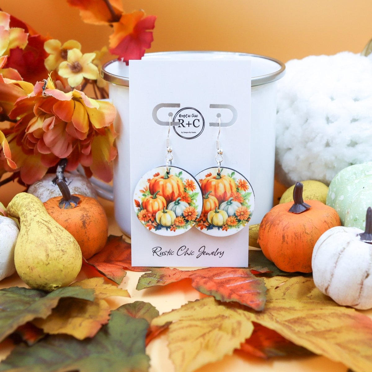 Rustic Chic by Designs By GaddisFall Pumpkins Earrings