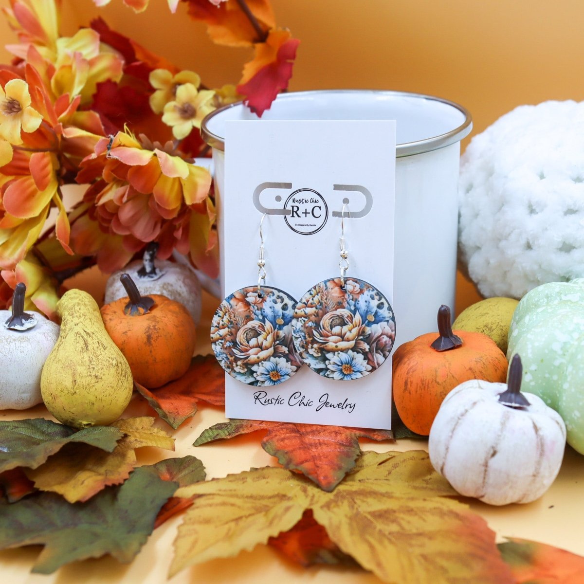 Rustic Chic by Designs By GaddisFall Floral Round Earrings