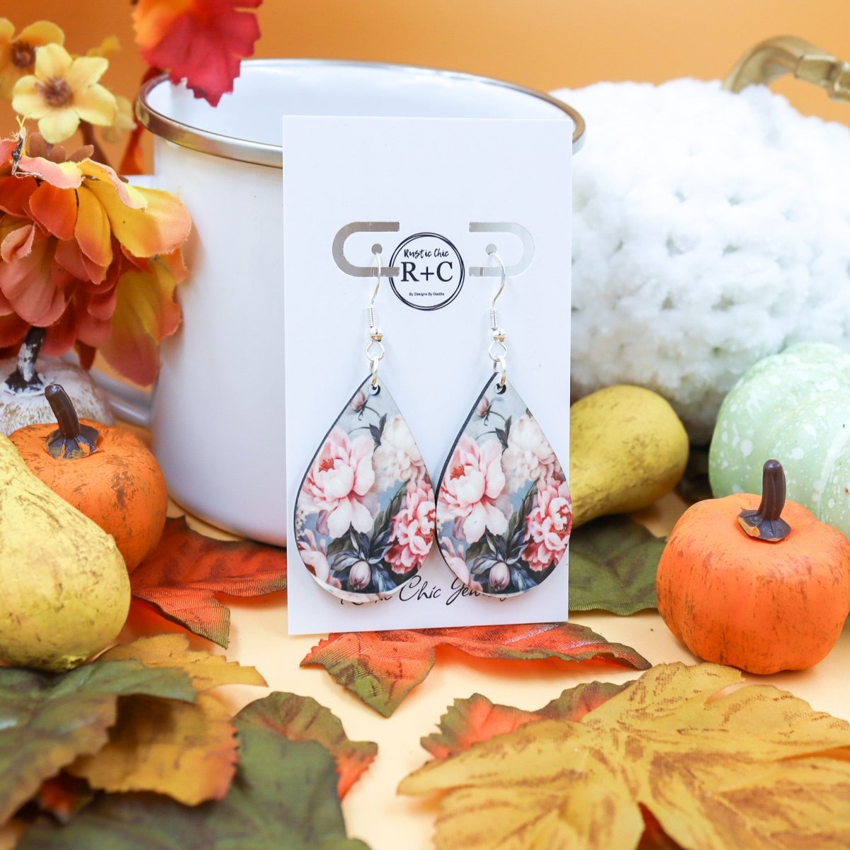 Rustic Chic by Designs By GaddisPink Floral Teardrop Earrings