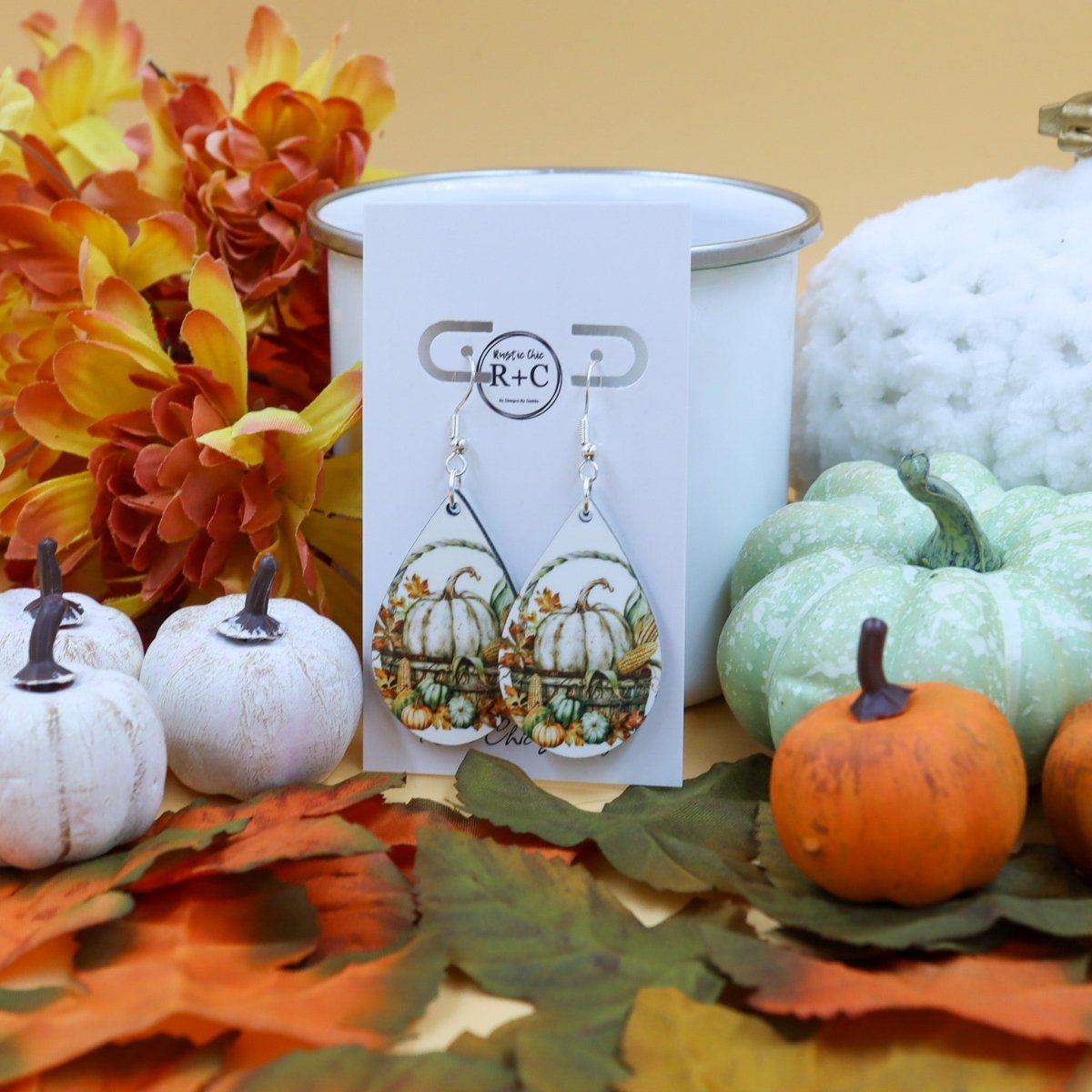 Rustic Chic by Designs By GaddisFall Pumpkin Basket Earrings