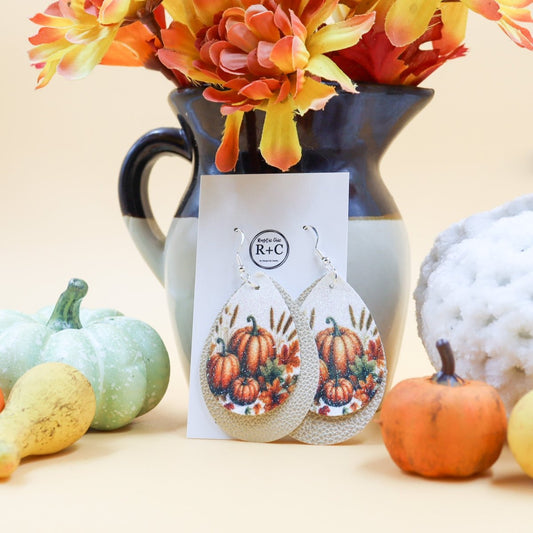 Rustic Chic by Designs By GaddisPumpkin Faux Leather Teardrop Earrings