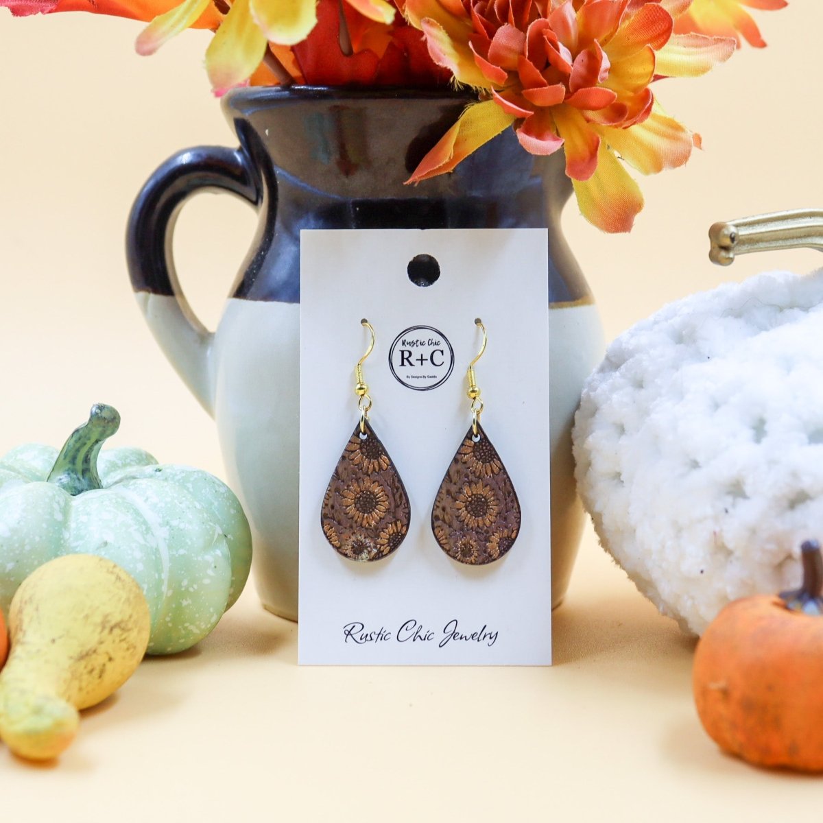 Rustic Chic by Designs By GaddisSunflower Teardrop Earrings