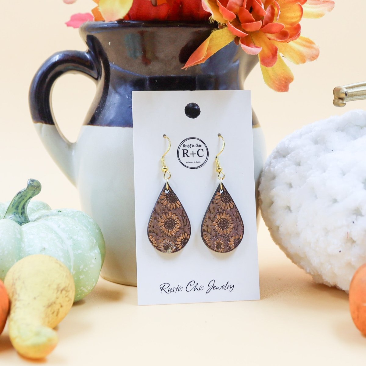 Rustic Chic by Designs By GaddisSunflower Teardrop Earrings