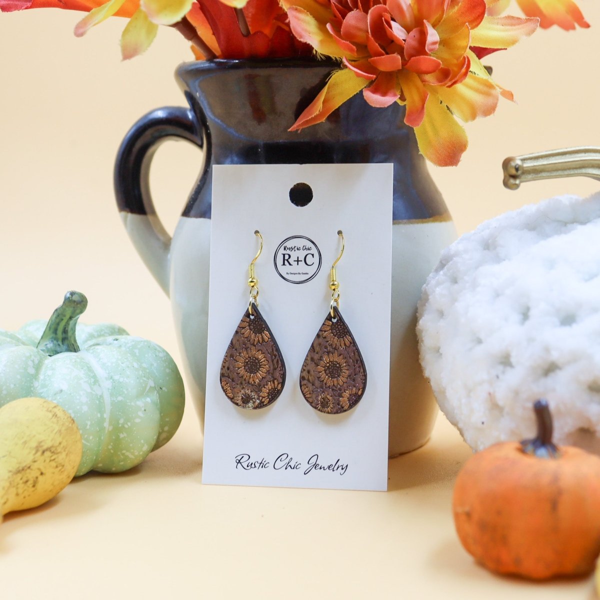 Rustic Chic by Designs By GaddisSunflower Teardrop Earrings