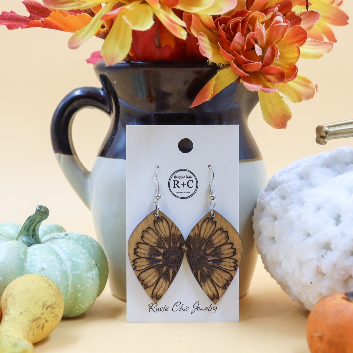 Rustic Chic by Designs By GaddisSunflower Teardrop Earrings