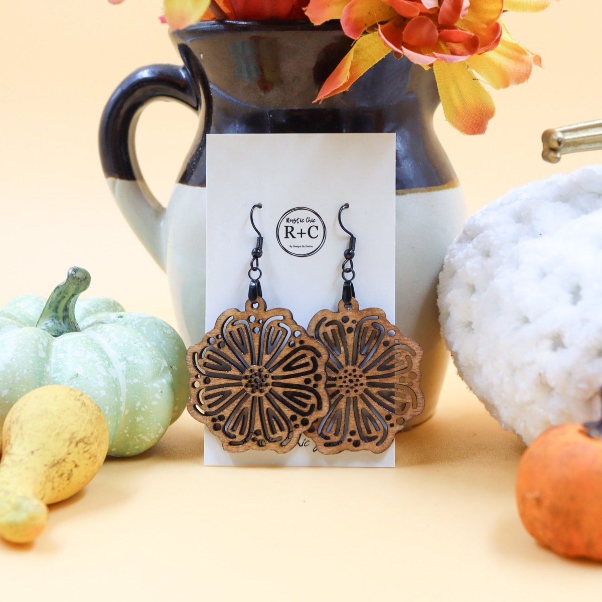 Rustic Chic by Designs By GaddisOversized Floral Drop Earrings