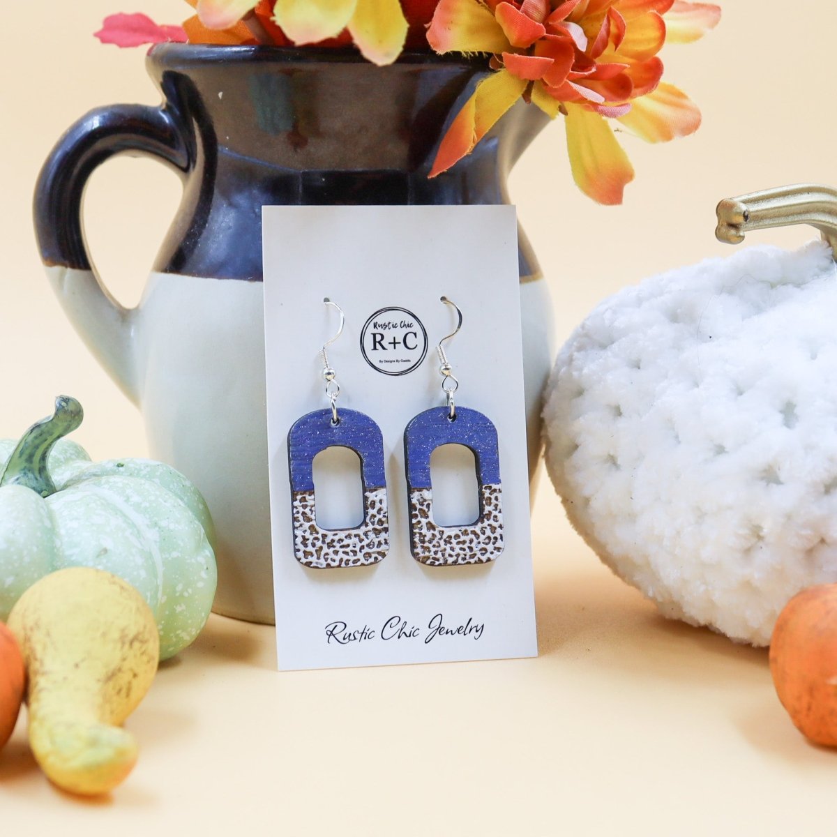 Rustic Chic by Designs By GaddisCow Print Open Bar Drop Earrings