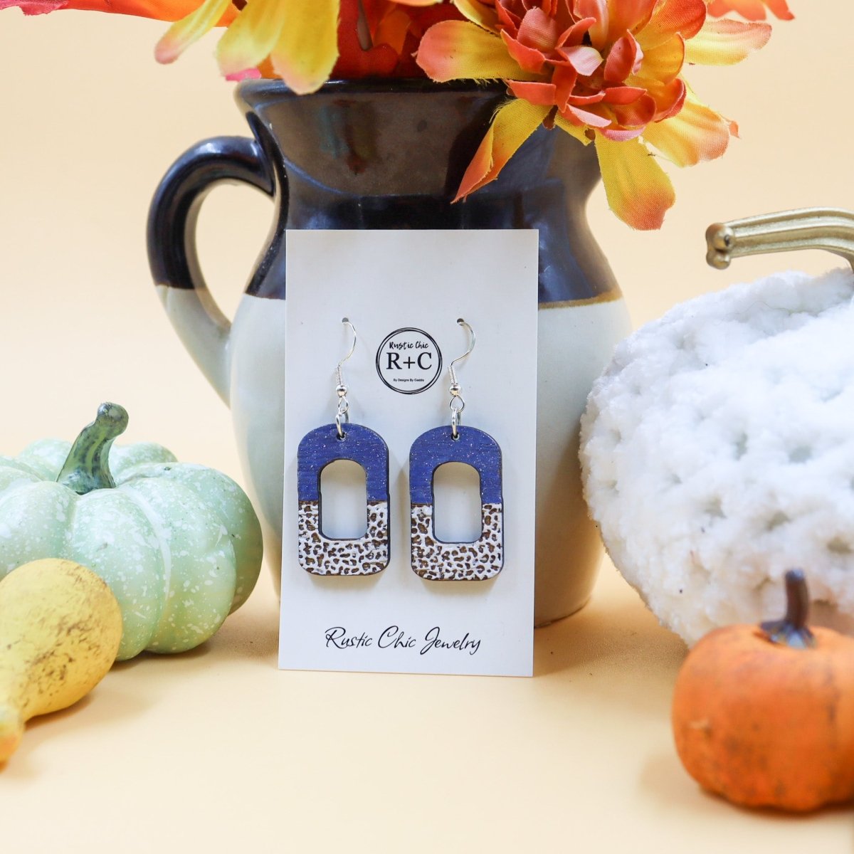 Rustic Chic by Designs By GaddisCow Print Open Bar Drop Earrings