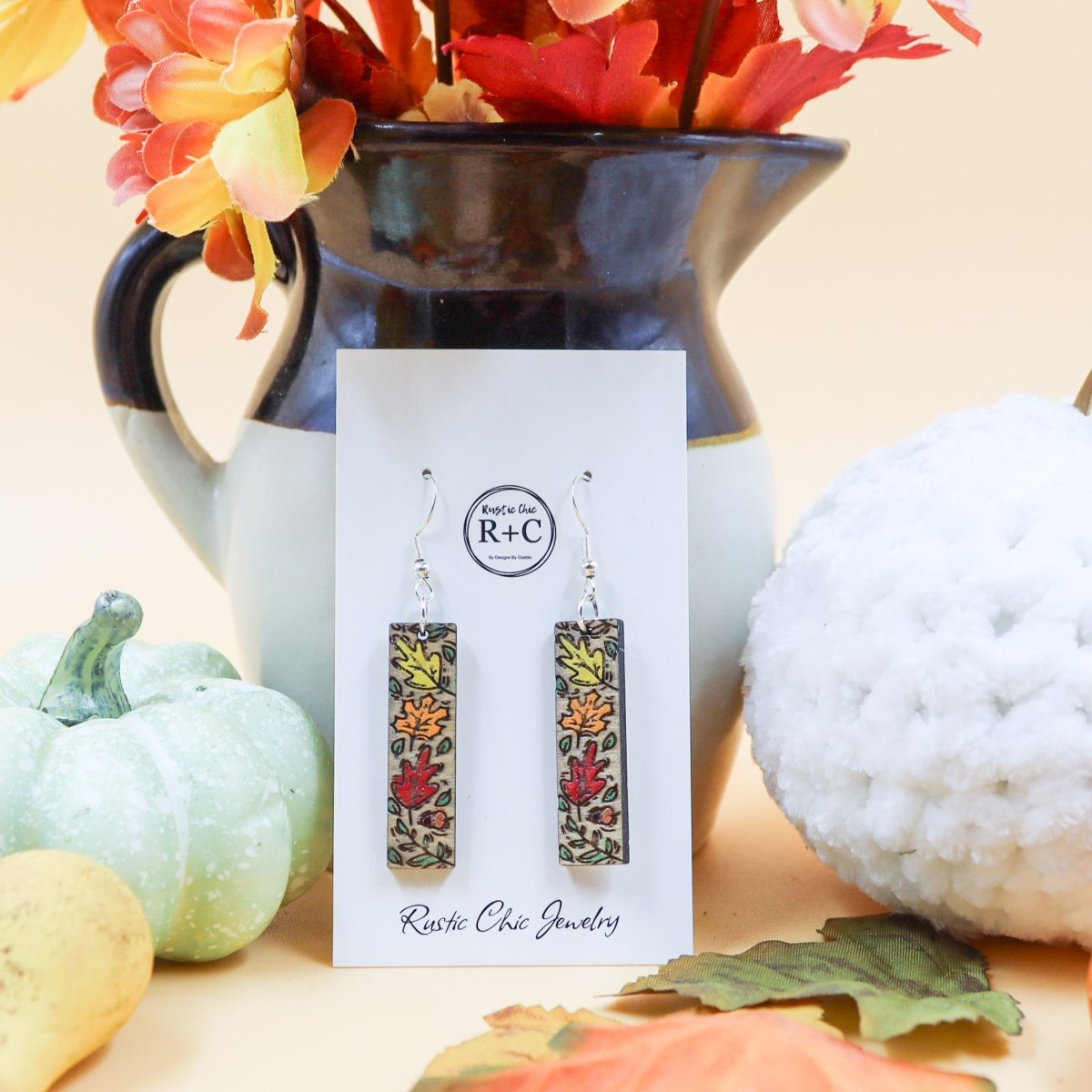 Rustic Chic by Designs By GaddisFall Leaves Bar Dangle