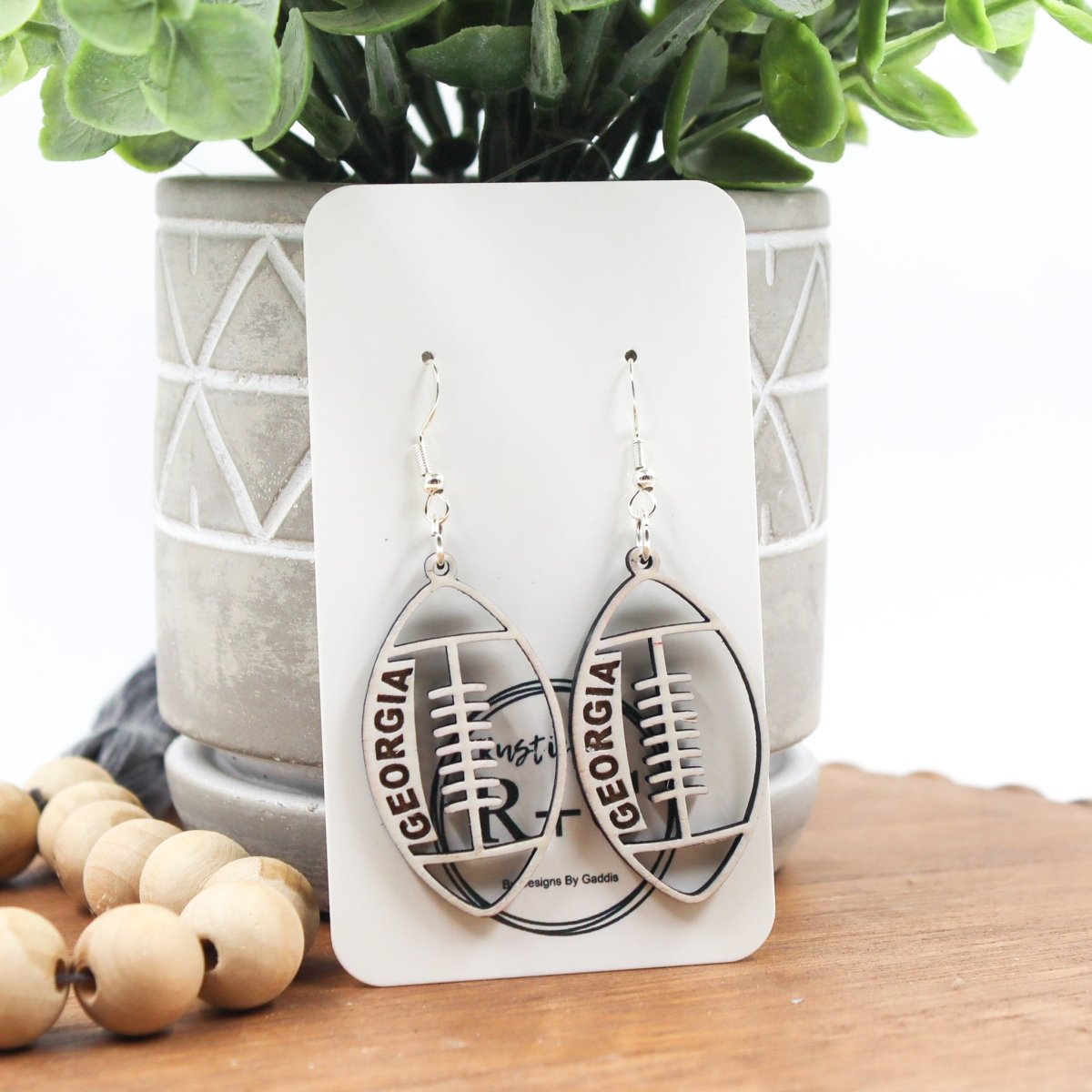 Rustic Chic by Designs By GaddisGeorgia Football Drop Earrings