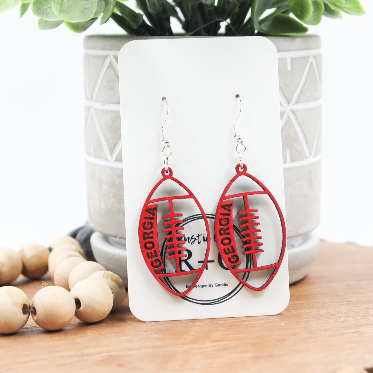 Rustic Chic by Designs By GaddisGeorgia Football Drop Earrings