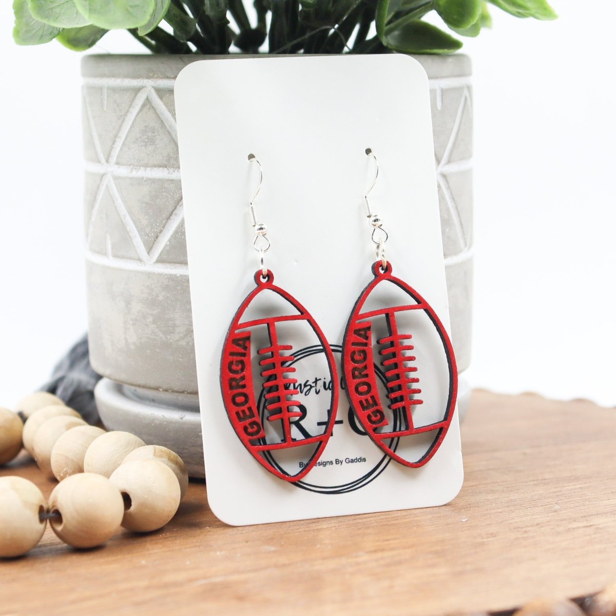 Rustic Chic by Designs By GaddisGeorgia Football Drop Earrings