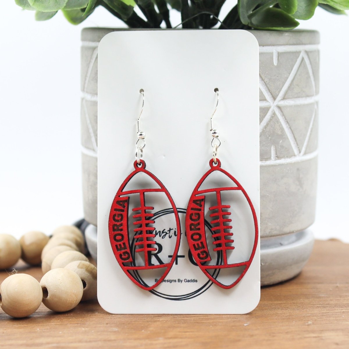 Rustic Chic by Designs By GaddisGeorgia Football Drop Earrings