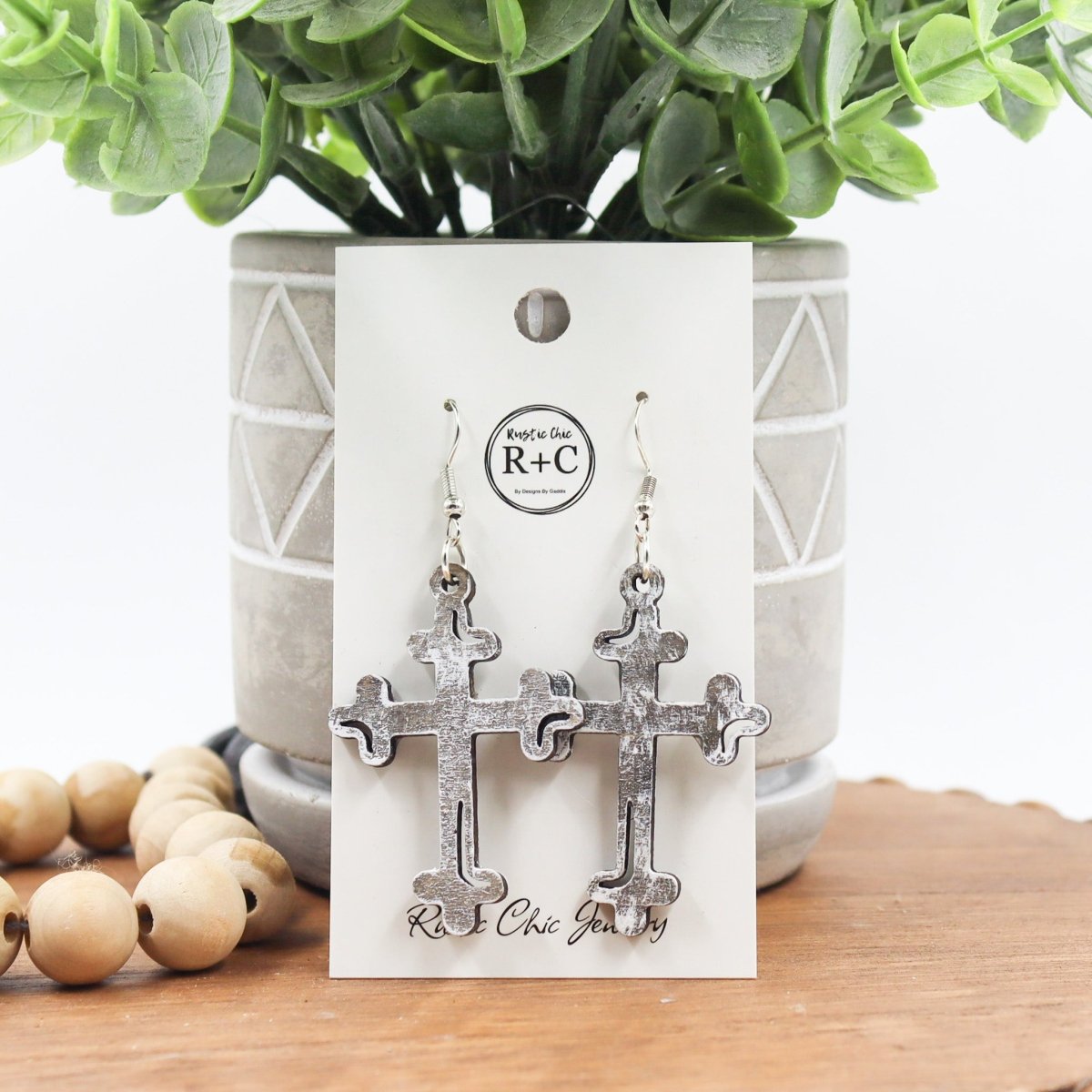 Rustic Chic by Designs By GaddisCross Drop Earrings