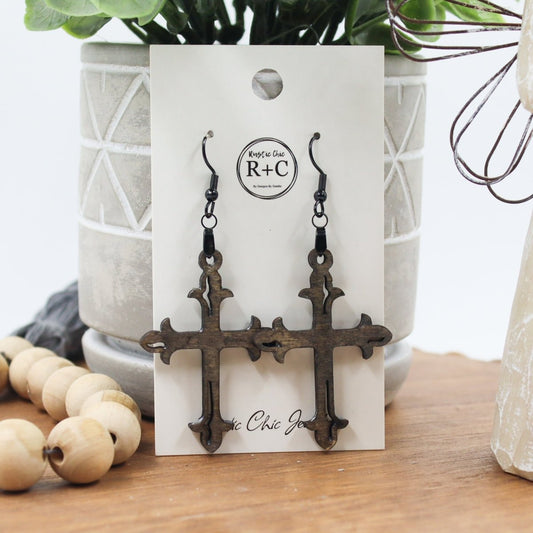 Rustic Chic by Designs By GaddisCross Drop Earrings