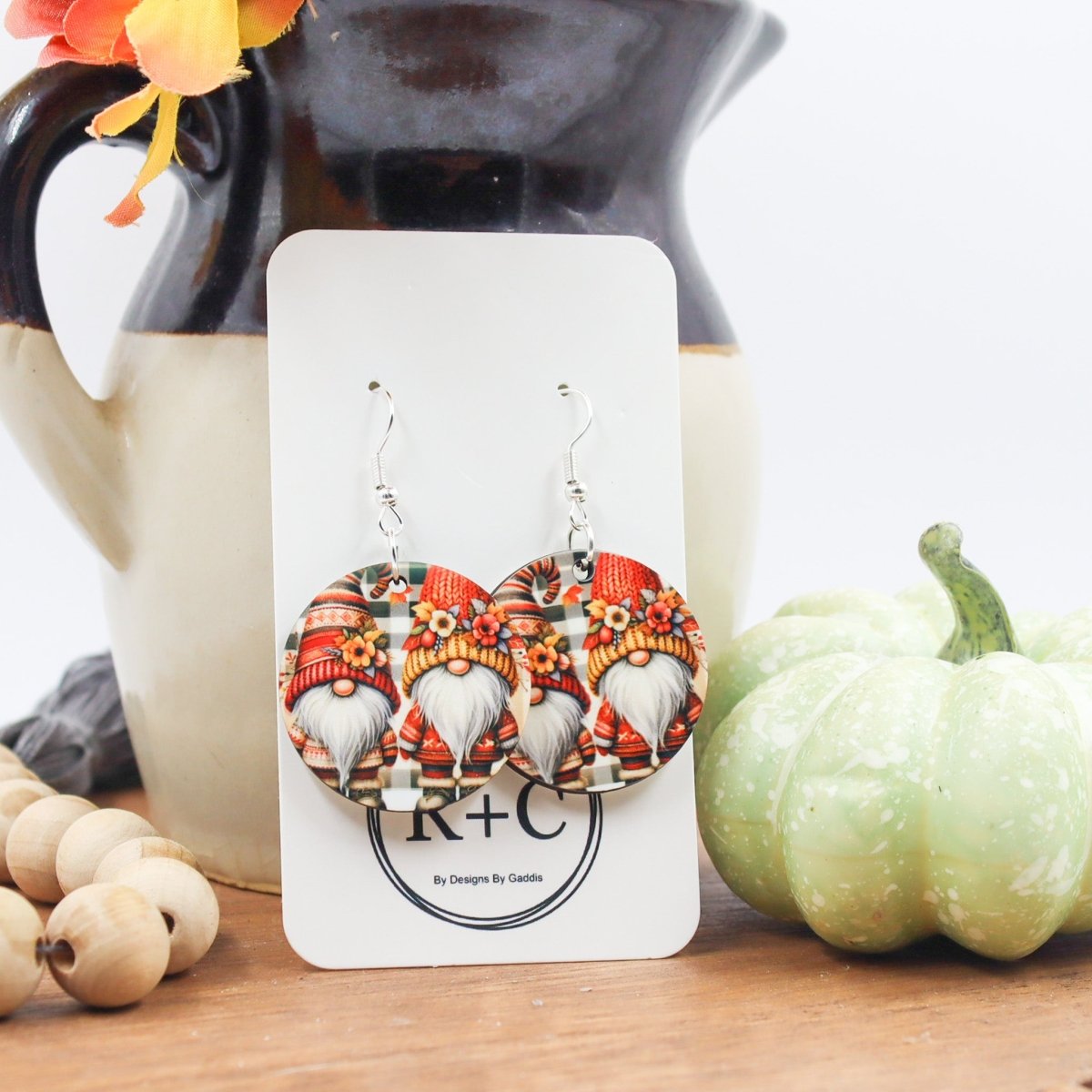 Rustic Chic by Designs By GaddisFall Gnome Round Drop Earrings