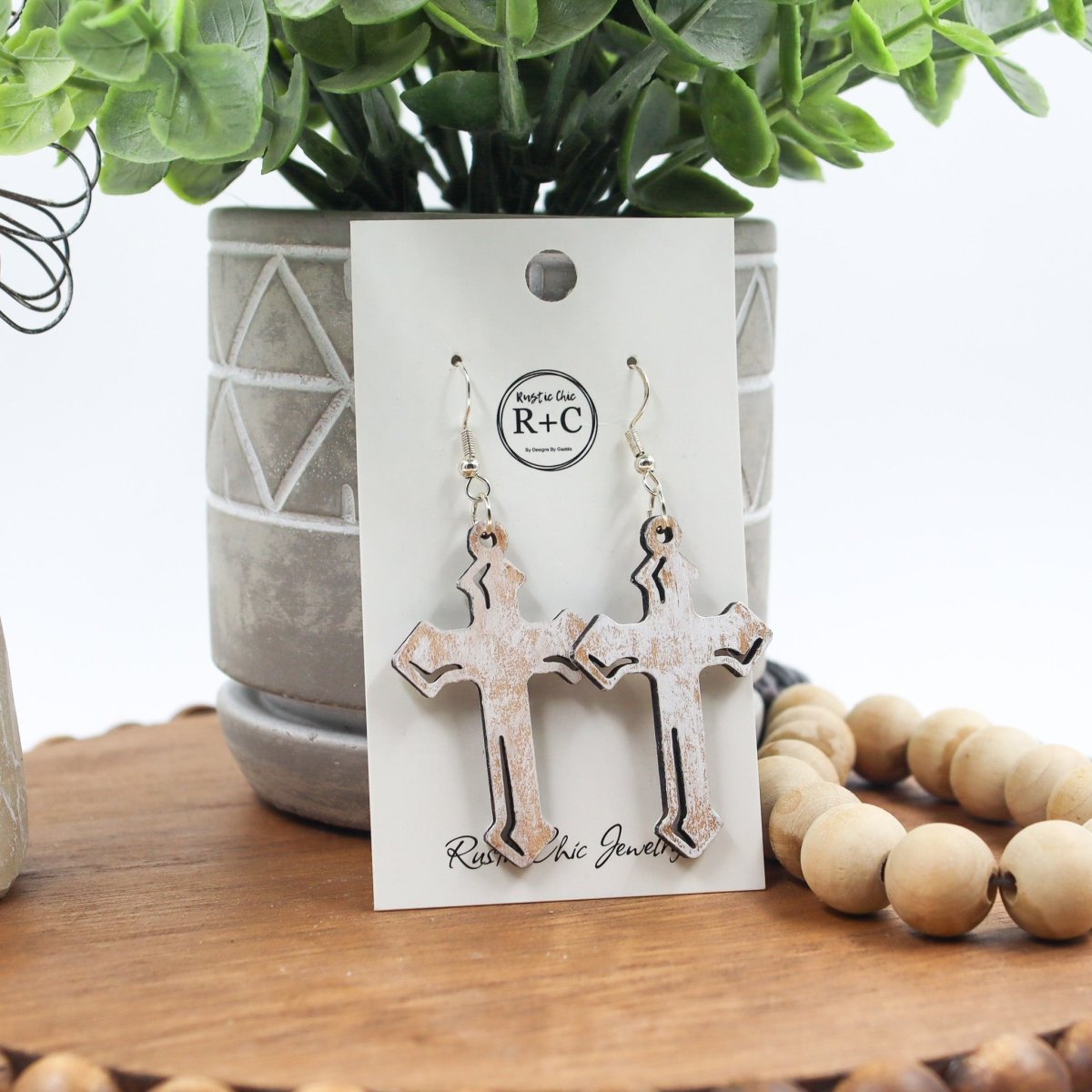 Rustic Chic by Designs By GaddisCross Drop Earrings