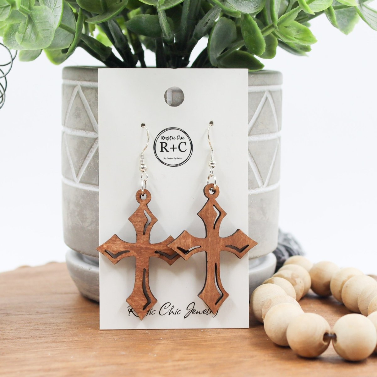 Rustic Chic by Designs By GaddisCross Drop Earrings