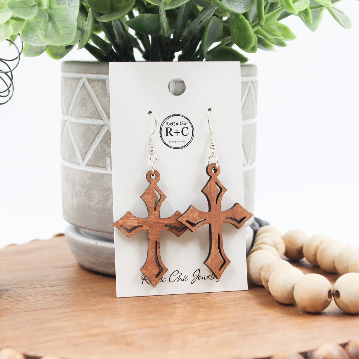 Rustic Chic by Designs By GaddisCross Drop Earrings