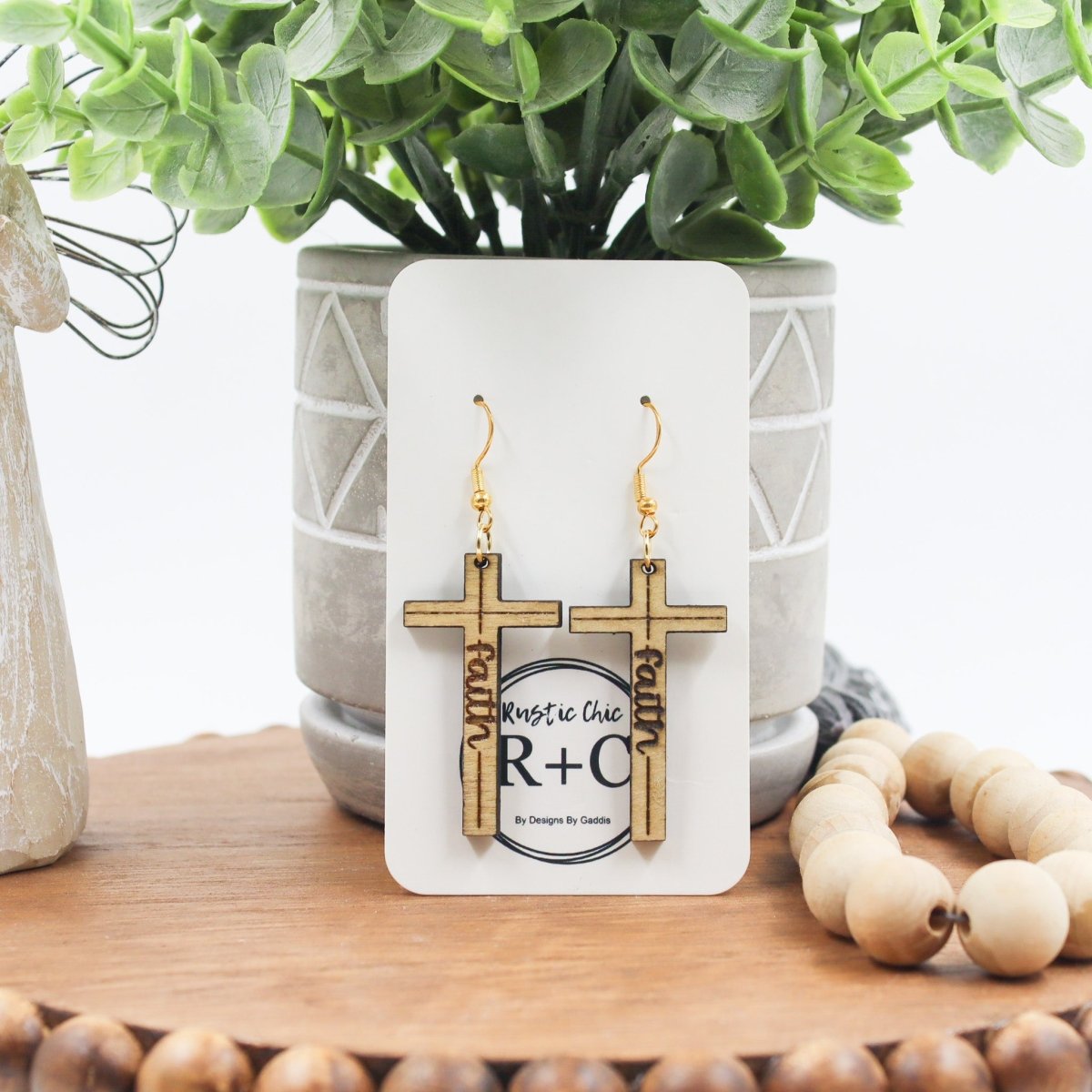 Rustic Chic by Designs By GaddisFaith Cross Drop Earrings