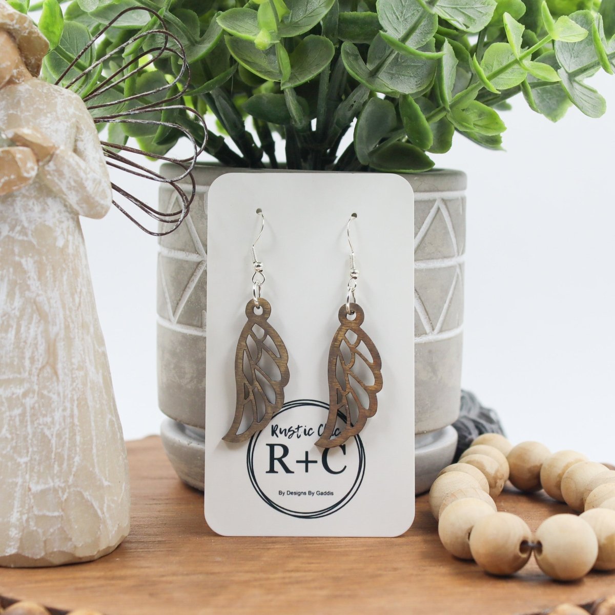 Rustic Chic by Designs By GaddisNatural Wood Feather Dangle Earrings