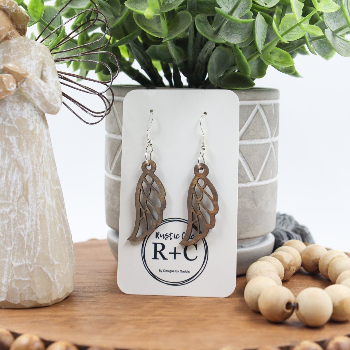 Rustic Chic by Designs By GaddisNatural Wood Feather Dangle Earrings