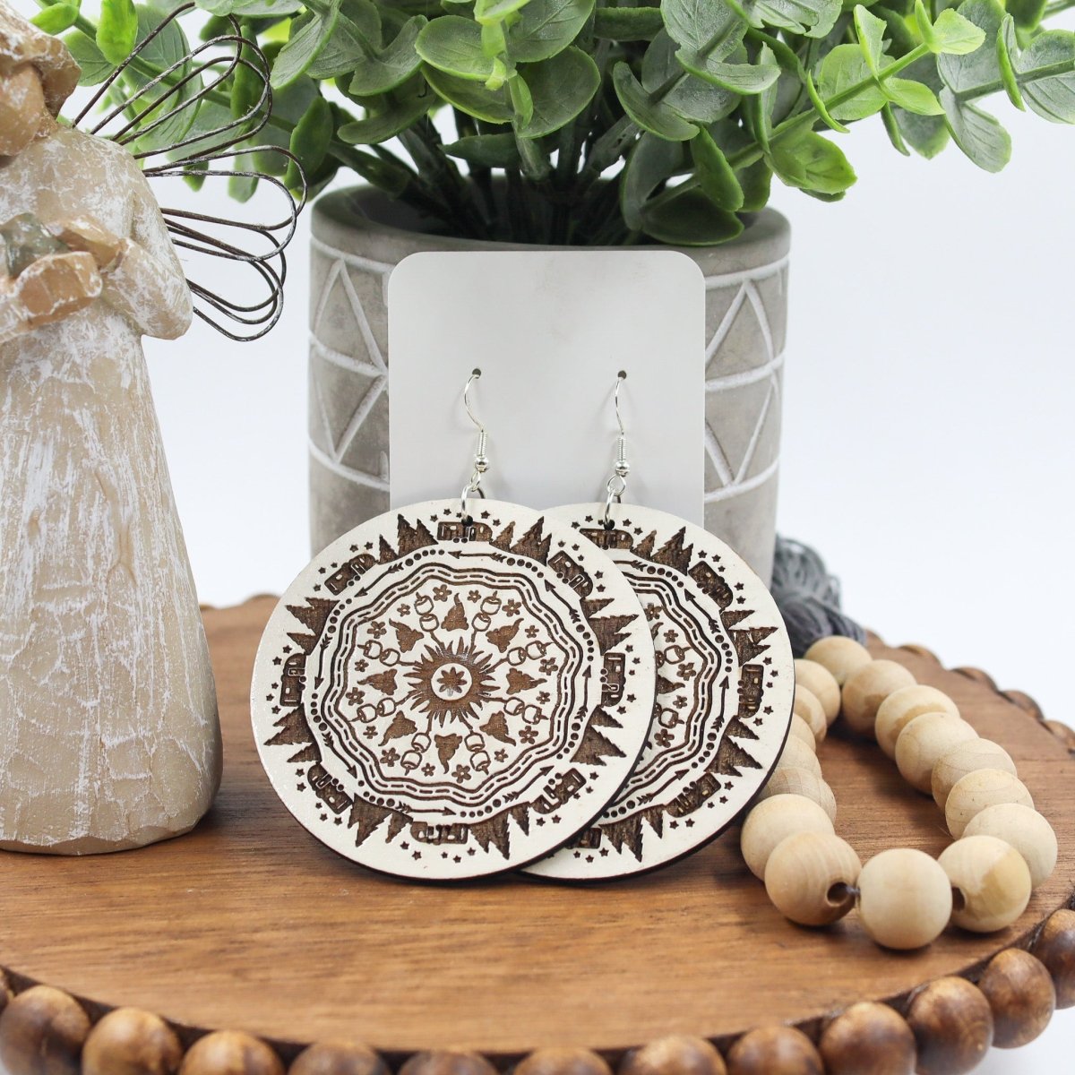 Rustic Chic by Designs By GaddisOversized Camping Mandala Dangle Earrings