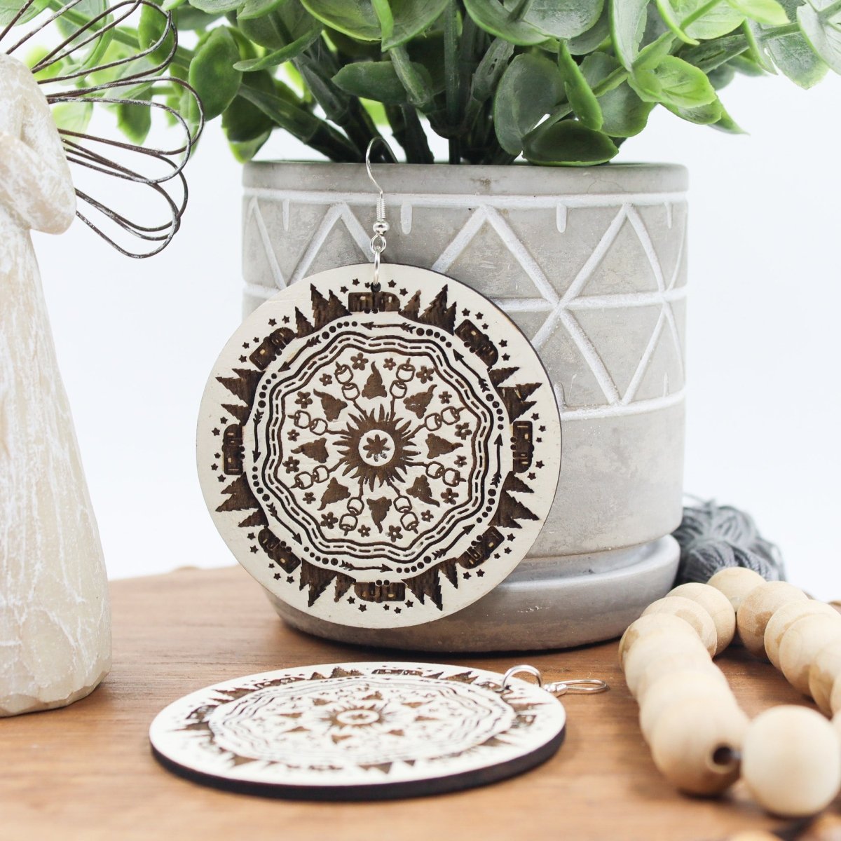 Rustic Chic by Designs By GaddisOversized Camping Mandala Dangle Earrings