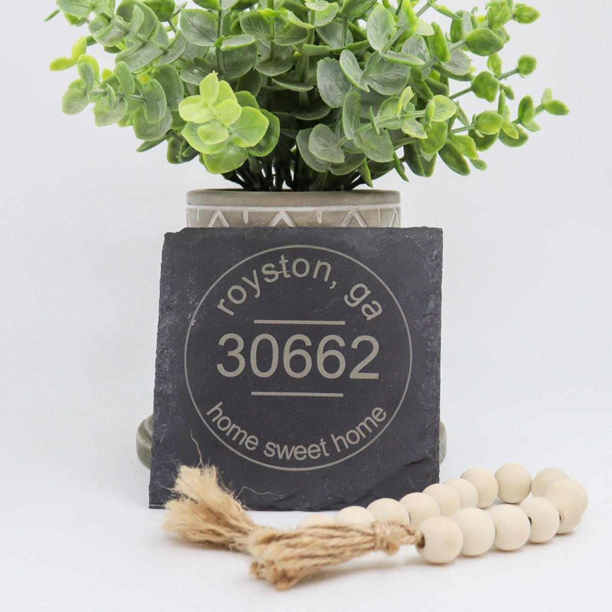 Rustic Chic by Designs By GaddisPersonalized Hometown Slate Coaster