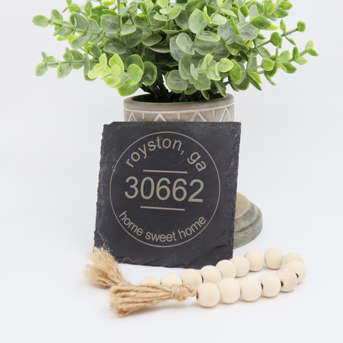 Rustic Chic by Designs By GaddisPersonalized Hometown Slate Coaster Set (4)